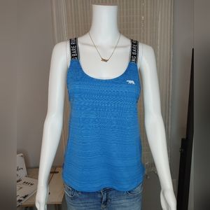 Running Bare Cosmic Cropped Womens Training Tank Top, BLUEJAY HTR 4/6